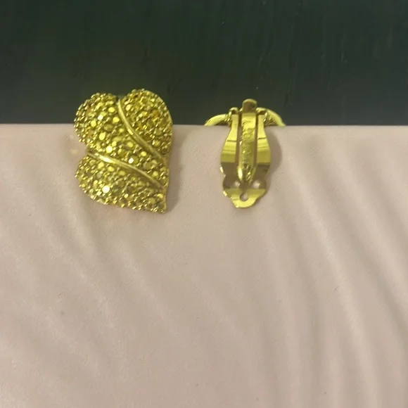 St. John clip on gold tone earrings - Picture 2 of 4